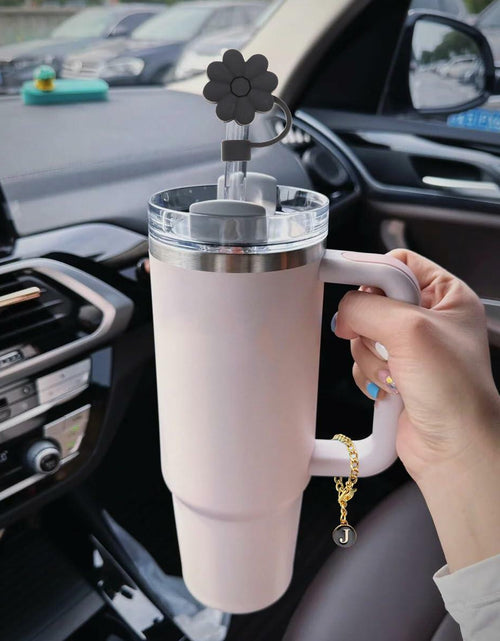 Load image into Gallery viewer, Wabogove Stanley 1pc Silicone Straw Topper &amp; Initial Charm Letter J 30&amp;40oz
