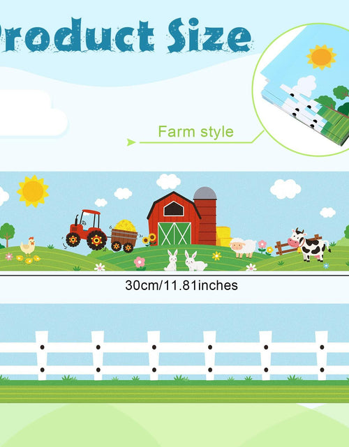 Load image into Gallery viewer, Eaasty 36 Pcs Farm Bulletin Board Border Animals Blue Green School Decor
