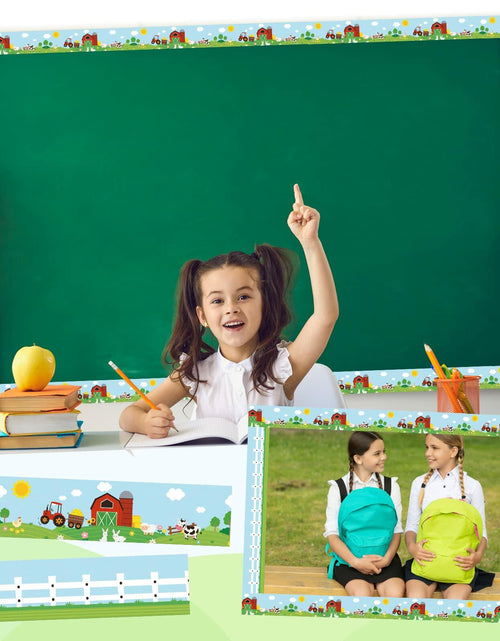 Load image into Gallery viewer, Eaasty 36 Pcs Farm Bulletin Board Border Animals Blue Green School Decor

