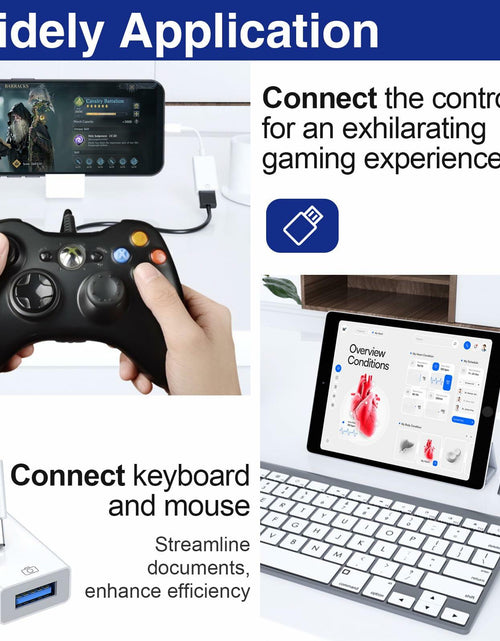 Load image into Gallery viewer, Usdrwam 8-Pin Male to USB 3.0 Female OTG Adapter Cable 2 Ports
