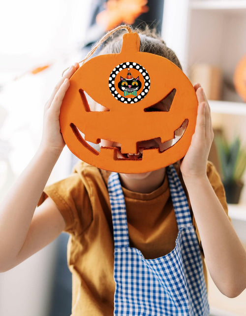 Load image into Gallery viewer, ZAEW Halloween Sticker Roll 500pcs 1.5" Gnome Pumpkins Cats Ghost Colored
