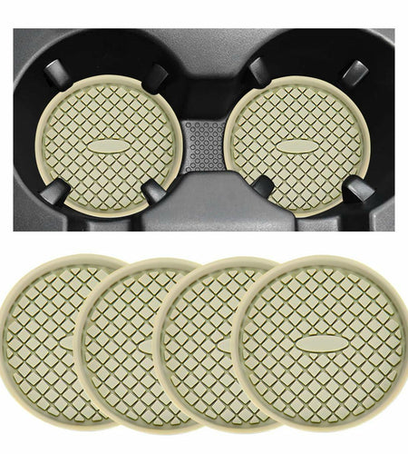 Yourkar 4 PCS Car Cup Holder Coasters 2.75in Silicone Non-Slip Yellow