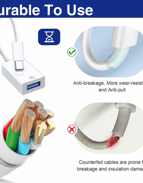 Load image into Gallery viewer, Usdrwam 8-Pin Male to USB 3.0 Female OTG Adapter Cable 2 Ports
