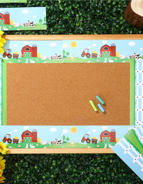 Load image into Gallery viewer, Eaasty 36 Pcs Farm Bulletin Board Border Animals Blue Green School Decor
