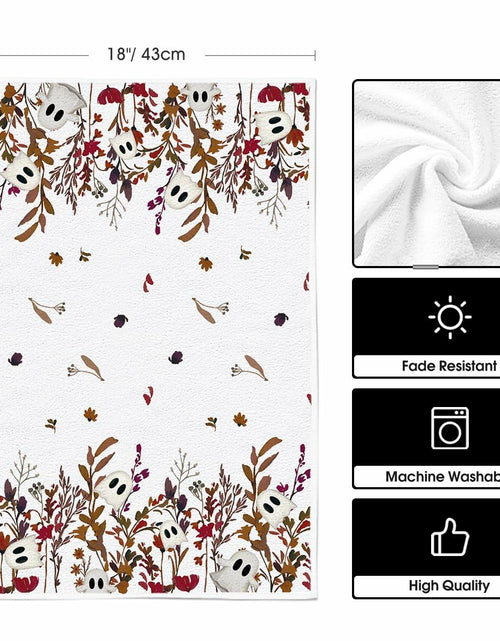 Load image into Gallery viewer, Artoid Mode Ghost Wildflower Halloween Kitchen Towels 18x26 Inch Set of 2 Beige
