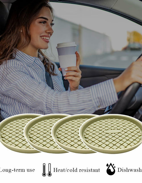 Load image into Gallery viewer, Yourkar 4 PCS Car Cup Holder Coasters 2.75in Silicone Non-Slip Yellow

