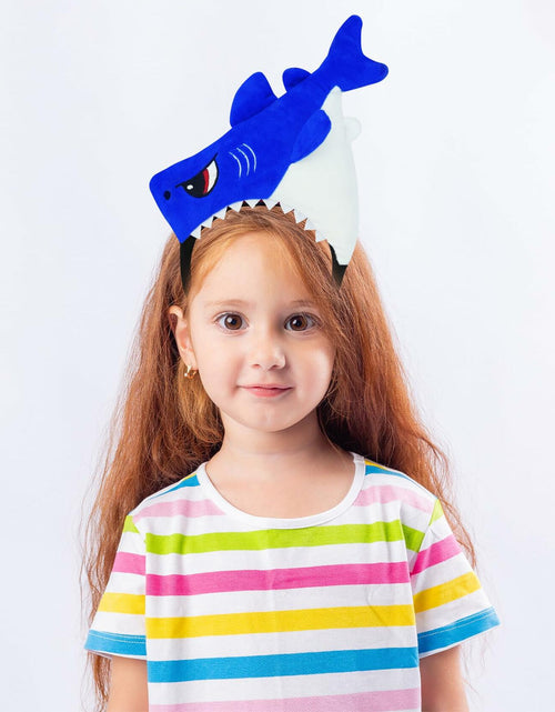 Load image into Gallery viewer, IGMaryBox Blue Shark Headband Plush Animal Ears Hairband Cosplay Costume
