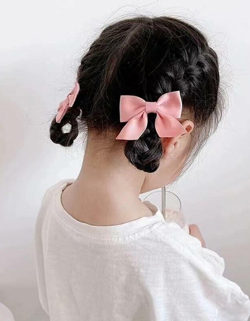 Load image into Gallery viewer, Hair Bow Clips for Women &amp; Girls 4PCS Pink Black Bow Knot Hair Barrette
