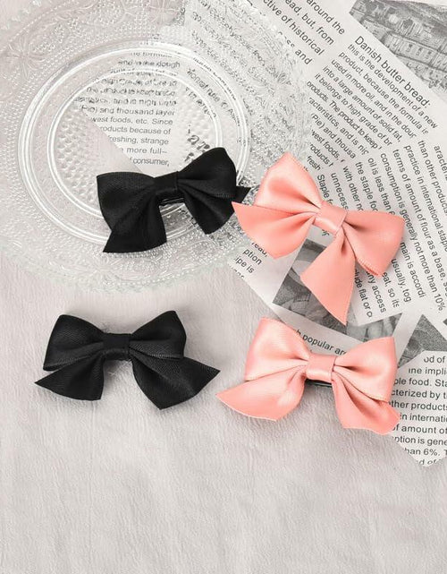 Load image into Gallery viewer, Hair Bow Clips for Women &amp; Girls 4PCS Pink Black Bow Knot Hair Barrette
