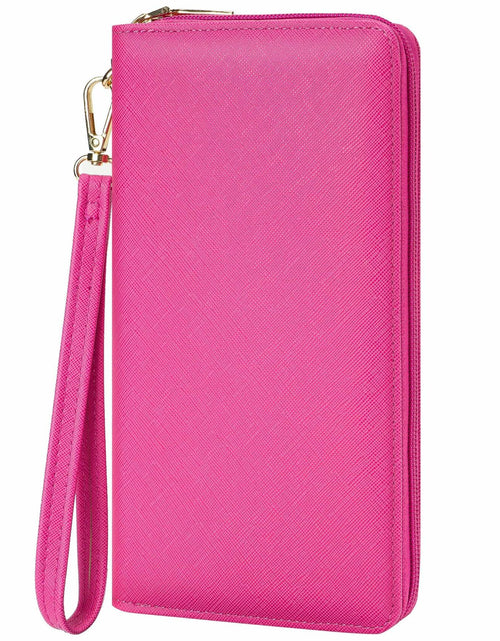 Load image into Gallery viewer, Chelmon Women's Vegan Leather Clutch Wallet with Zip, Hand Strap, Large Capacity
