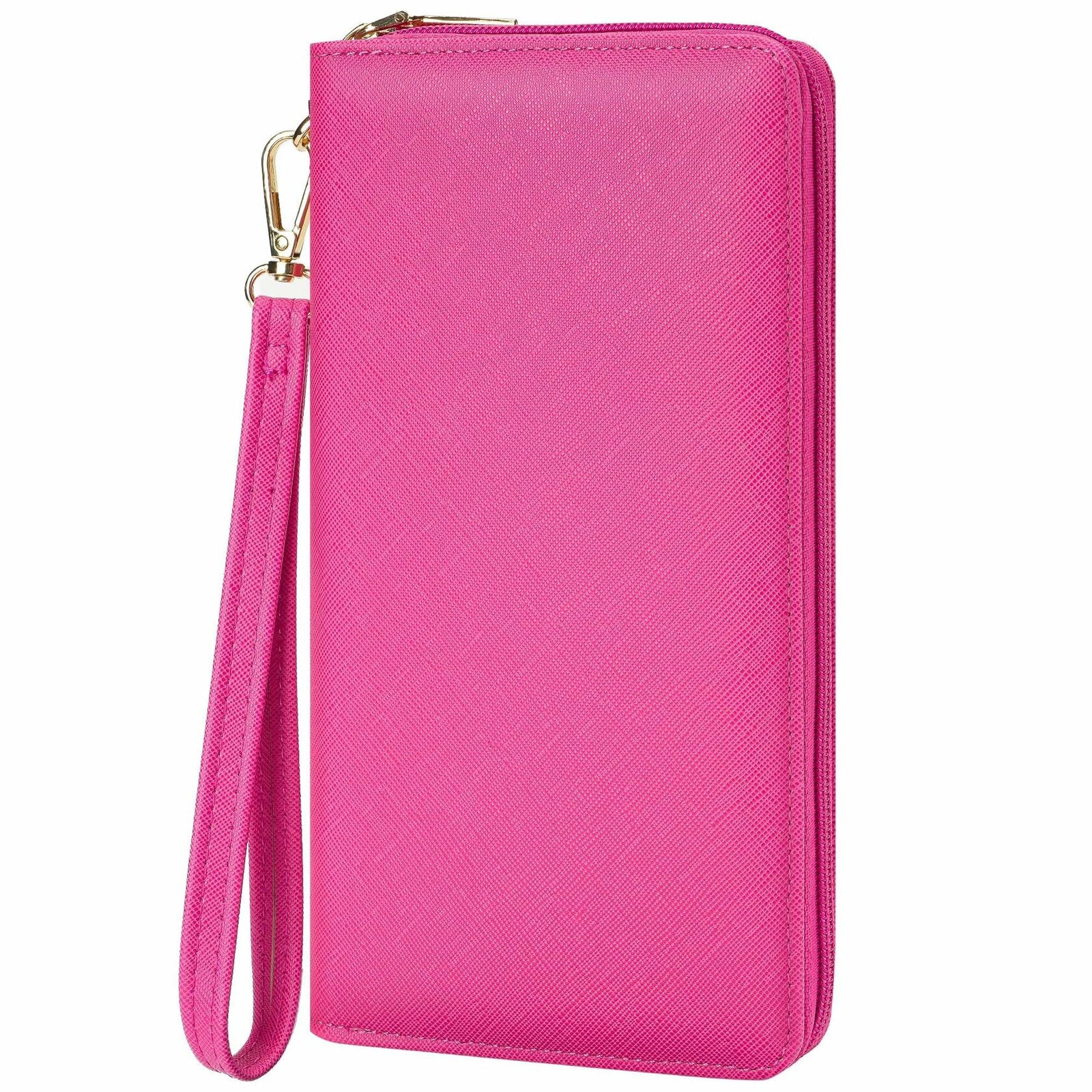Chelmon Women's Vegan Leather Clutch Wallet with Zip, Hand Strap, Large Capacity
