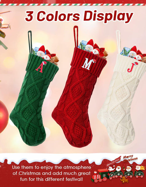 Load image into Gallery viewer, CRSTAFU Personalized Christmas Stocking 20” Red Monogram Embroidered
