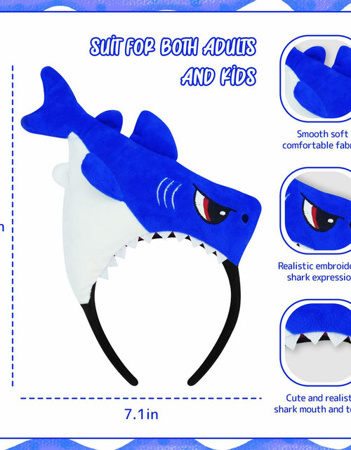Load image into Gallery viewer, IGMaryBox Blue Shark Headband Plush Animal Ears Hairband Cosplay Costume
