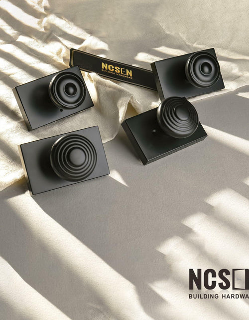 Load image into Gallery viewer, NCSEN Matt Black Interior Door Knob Privacy Lock for Bath &amp; Bedroom
