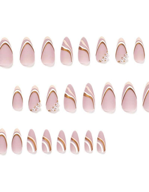 Load image into Gallery viewer, Enppode French Tip Almond Acrylic Press On Nails Medium White 24 Pcs
