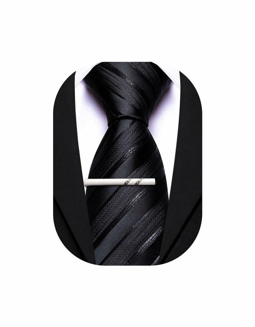 Load image into Gallery viewer, Barry.Wang Silk Men Striped Necktie Tie Clip Blush Pink Size One Size
