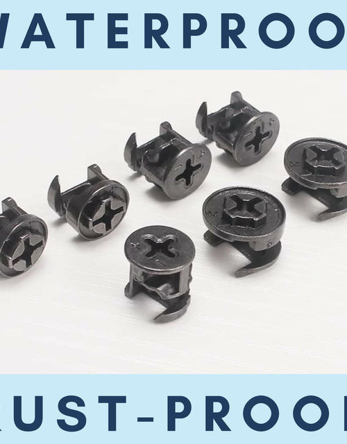 Load image into Gallery viewer, Party Animals Cam Locks Furniture Eccentric Wheels 20Pcs 12x11mm Black
