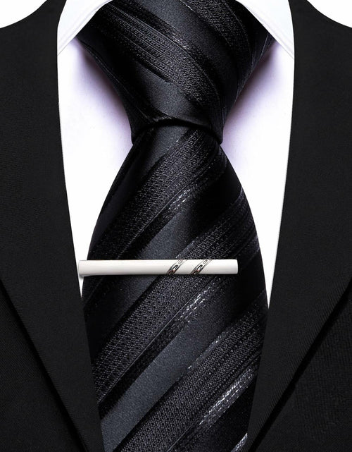 Load image into Gallery viewer, Barry.Wang Silk Men Striped Necktie Tie Clip Blush Pink Size One Size
