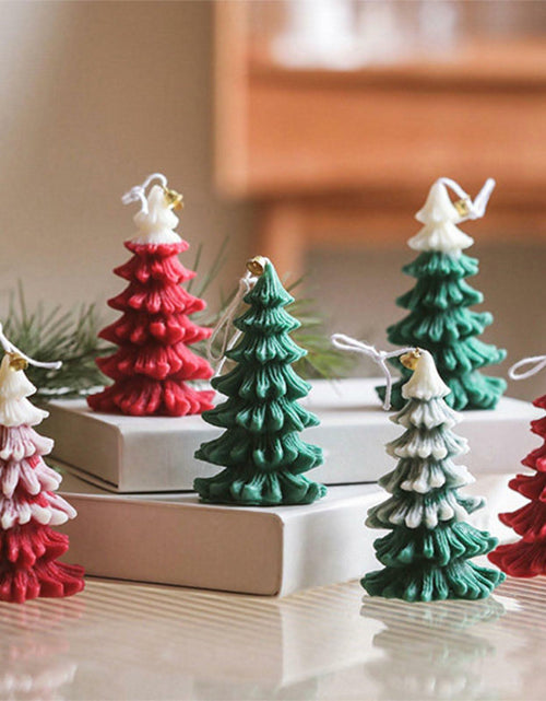 Load image into Gallery viewer, Caregene Christmas Tree Candle Silicone Mold Pine Tree Shape for Candle Making
