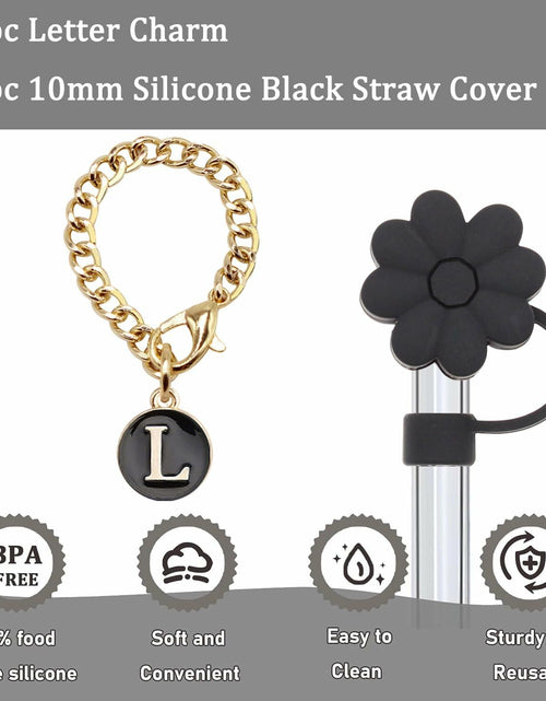 Load image into Gallery viewer, Wabogove Stanley 1pc Silicone Straw Topper &amp; Letter L Charm 30&amp;40oz Tumbler
