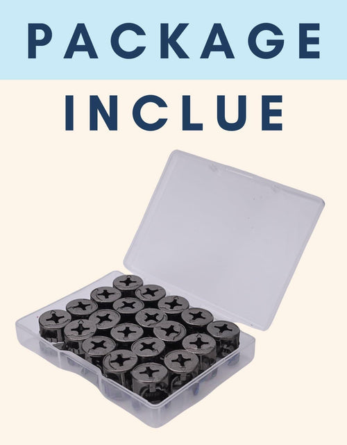 Load image into Gallery viewer, Party Animals Cam Locks Furniture Eccentric Wheels 20Pcs 12x11mm Black
