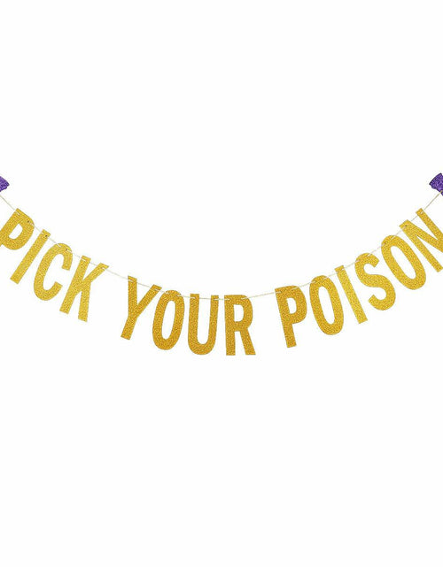 Load image into Gallery viewer, LeeSky Gold Glitter Pick Your Poison Halloween Party Banner Paper Letter Print
