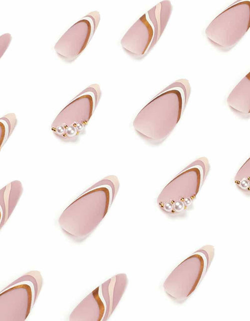 Load image into Gallery viewer, Enppode French Tip Almond Acrylic Press On Nails Medium White 24 Pcs
