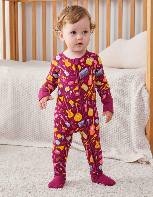 Load image into Gallery viewer, SUZEL Bamboo Viscose Baby Pajamas Romper Guitar Color Size 18-24M
