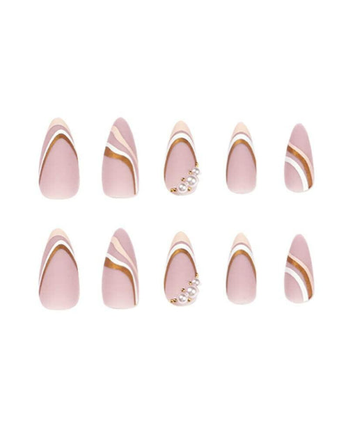 Load image into Gallery viewer, Enppode French Tip Almond Acrylic Press On Nails Medium White 24 Pcs
