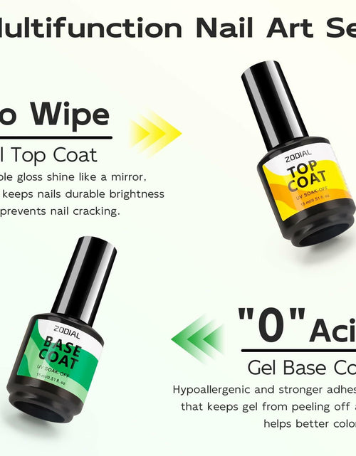 Load image into Gallery viewer, ZODIAL Gel Base &amp; Top Coat Set 0.51oz No Wipe High Glossy Finish 2Pcs
