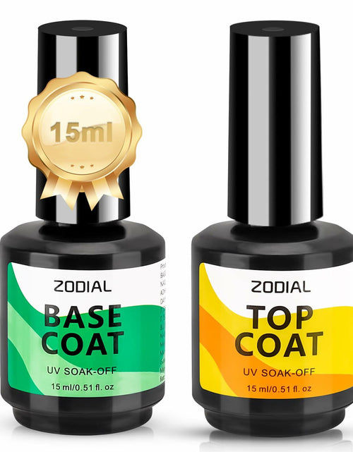 Load image into Gallery viewer, ZODIAL Gel Base &amp; Top Coat Set 0.51oz No Wipe High Glossy Finish 2Pcs
