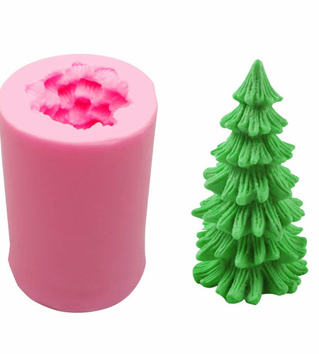 Caregene Christmas Tree Candle Silicone Mold Pine Tree Shape for Candle Making