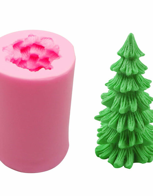Load image into Gallery viewer, Caregene Christmas Tree Candle Silicone Mold Pine Tree Shape for Candle Making
