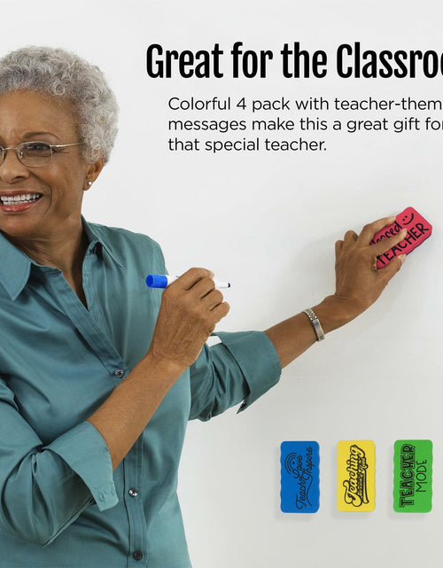 Load image into Gallery viewer, Magnetic Whiteboard Dry Erasers 4-Pack Colorful Classroom Teacher Essentials
