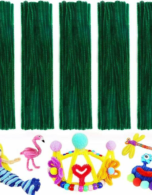 Load image into Gallery viewer, Green Glitter Pipe Cleaners Craft Supplies Arts &amp; Crafts DIY 12in
