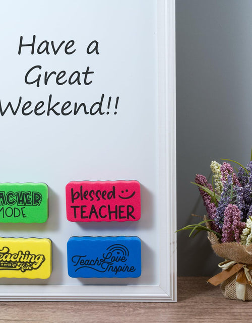 Load image into Gallery viewer, Magnetic Whiteboard Dry Erasers 4-Pack Colorful Classroom Teacher Essentials
