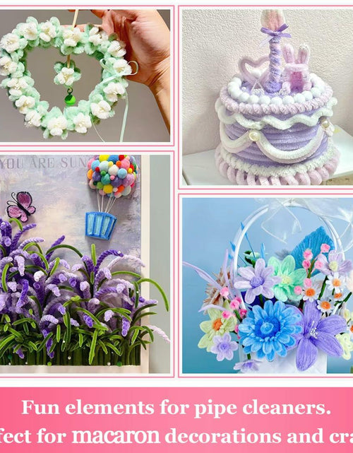 Load image into Gallery viewer, Green Glitter Pipe Cleaners Craft Supplies Arts &amp; Crafts DIY 12in
