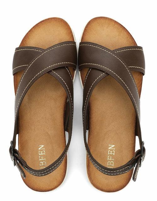 Load image into Gallery viewer, UBFEN Womens Flat Sandals Arch Support Open Toe Adjustable Slingback US 7
