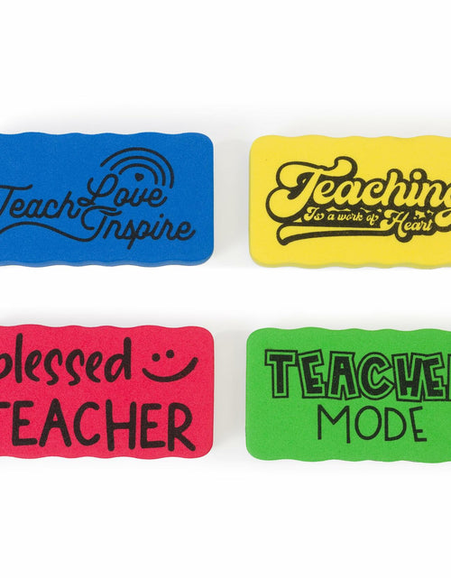 Load image into Gallery viewer, Magnetic Whiteboard Dry Erasers 4-Pack Colorful Classroom Teacher Essentials
