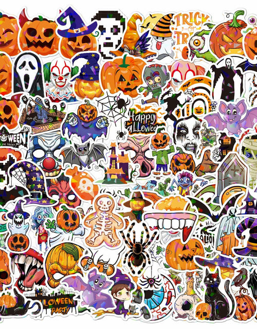 Load image into Gallery viewer, Waxkure 100PCS Halloween Pumpkin Ghost Witch Bat Vinyl Stickers Waterproof
