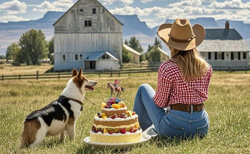 Load image into Gallery viewer, Palegg Cowgirl Cake Topper Western Party Supplies Brown Orange Red Acrylic
