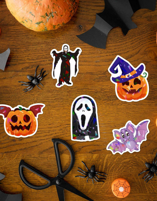 Load image into Gallery viewer, Waxkure 100PCS Halloween Pumpkin Ghost Witch Bat Vinyl Stickers Waterproof

