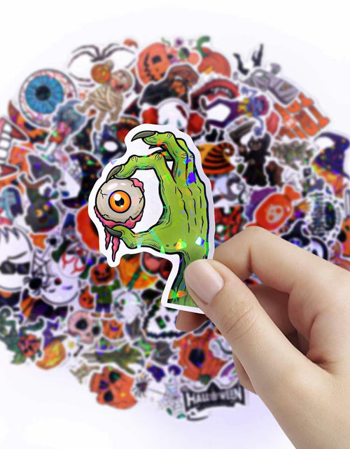 Load image into Gallery viewer, Waxkure 100PCS Halloween Pumpkin Ghost Witch Bat Vinyl Stickers Waterproof
