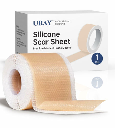 URAY Silicone Scar Tape Medical Grade 120"x1.5" Roll Reusable Extra Long