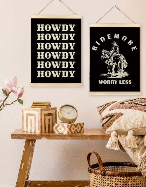 Load image into Gallery viewer, TAEDIN Western Wall Art Poster Hanger Frame Set of 2 Black 12x16
