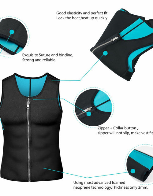 Load image into Gallery viewer, DoLoveY Men Sweat Sauna Vest Waist Trainer Body Shaper Neoprene Black 3XL
