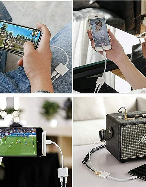 Load image into Gallery viewer, esbeecables Lightning to 3.5mm Audio &amp; Charger Adapter 3-Port Lightweight
