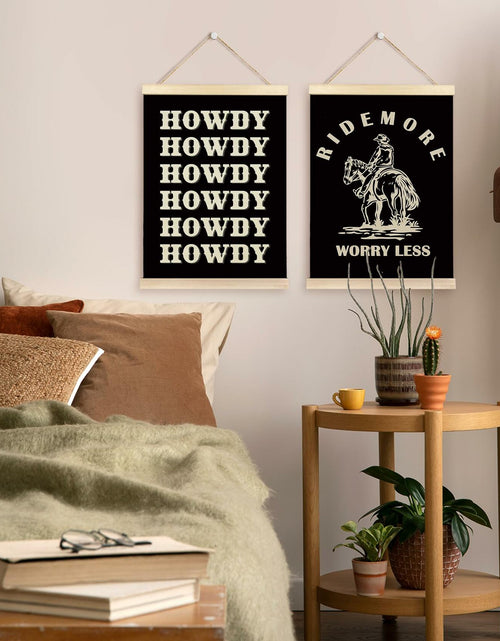 Load image into Gallery viewer, TAEDIN Western Wall Art Poster Hanger Frame Set of 2 Black 12x16

