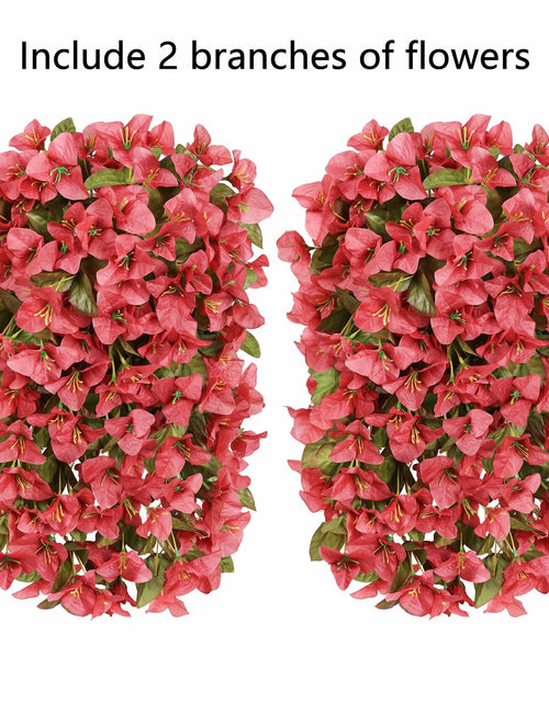 Load image into Gallery viewer, HyeFlora Bougainvillea Artificial Hanging Flowers Red 2pcs Silk UV Resistant
