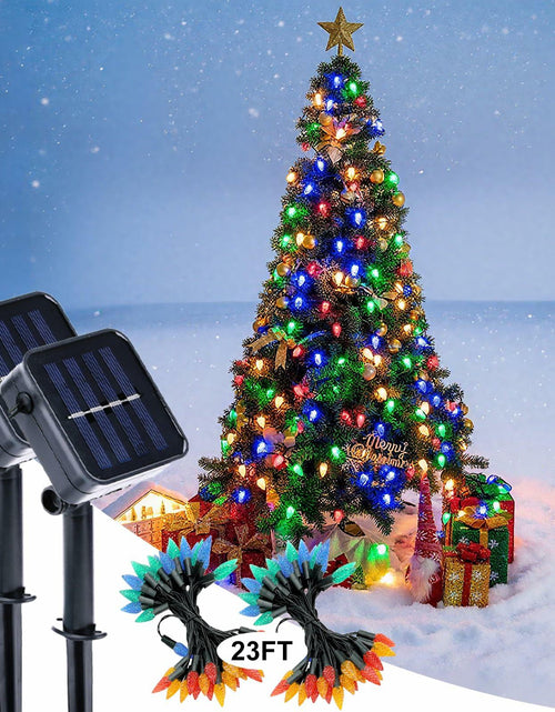 Load image into Gallery viewer, Veeydrut Solar String Lights 2 Pack 50 LED 23FT Waterproof Multicolor Outdoor

